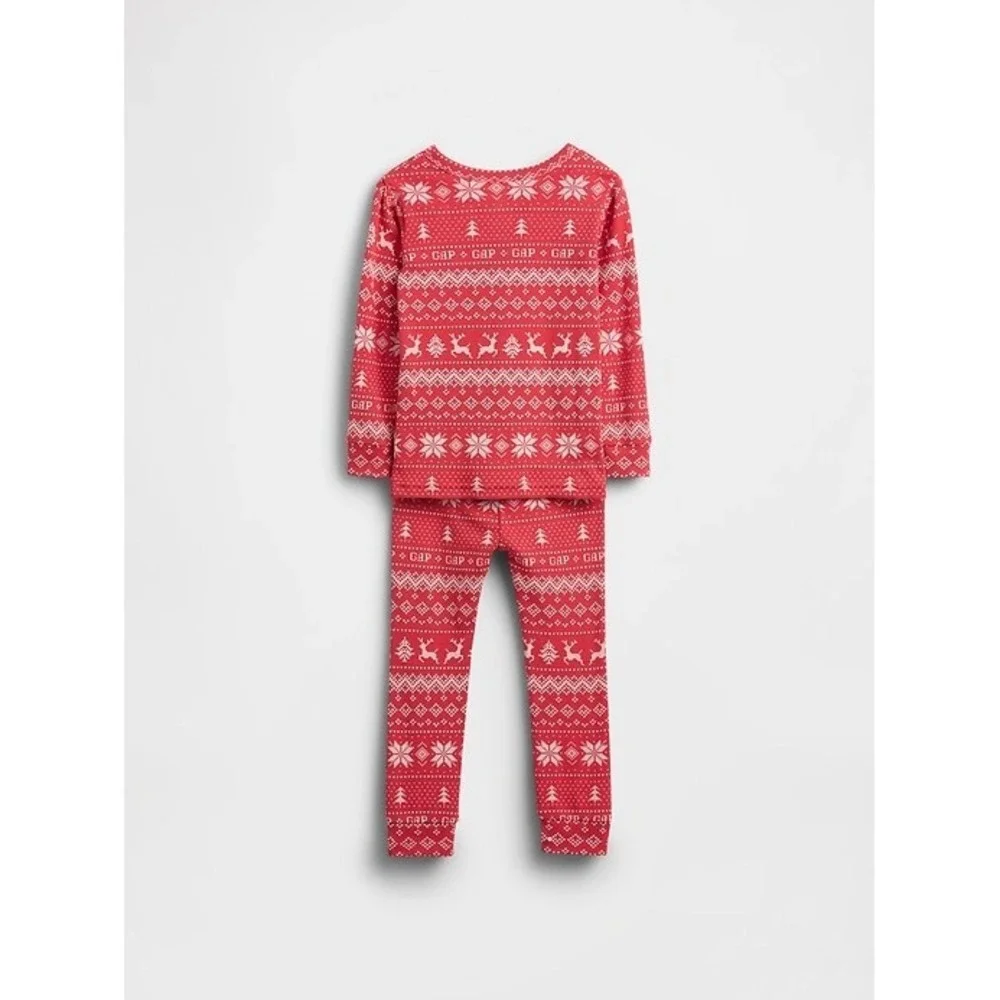 NEW Gap‎ Kids Organic Cotton Fair Isle Holiday Pajama Set Cozy Winter 12-18M